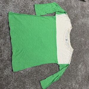 Madewell Women's Top 3/4 Length Sleeve Size Small Green Cream